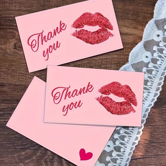 Other - Thank You Cards with Red Lips (25)